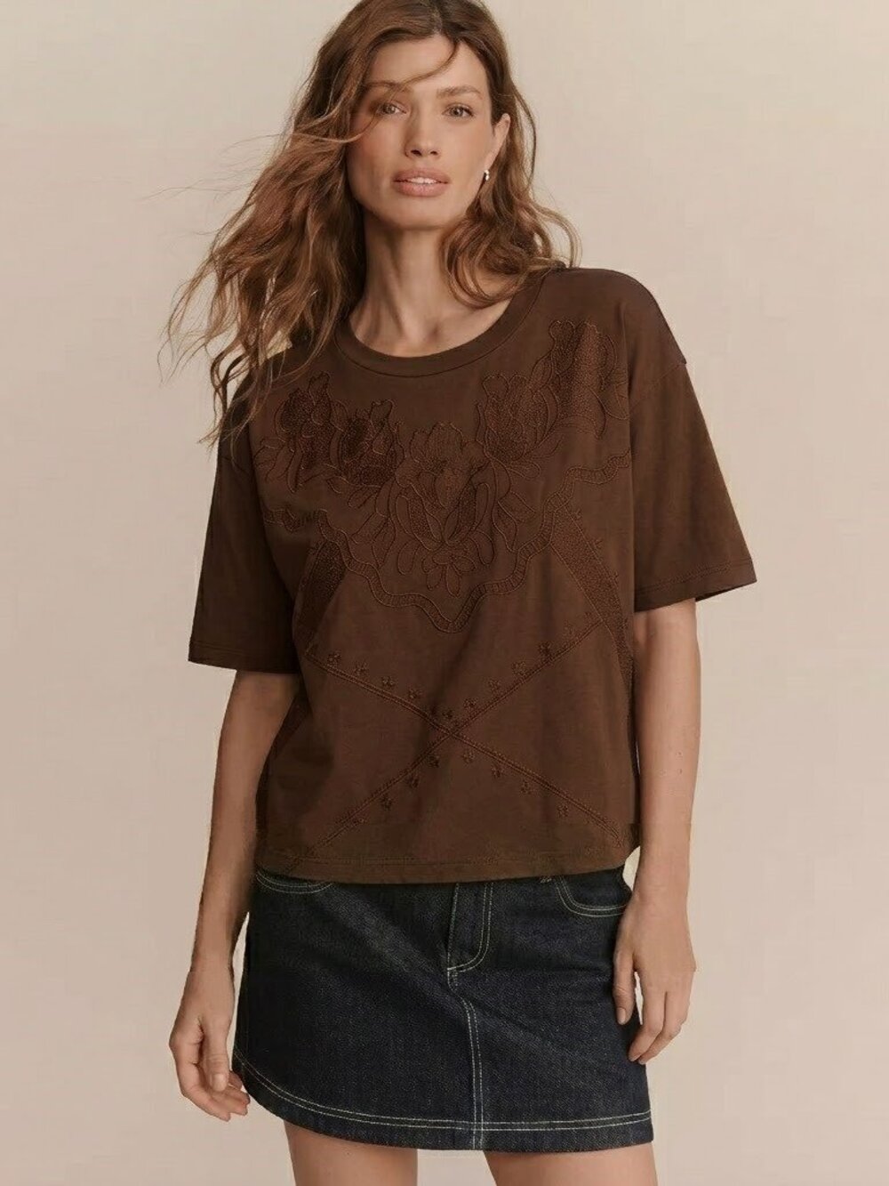 Dolan Western Embroidered Tee NWOT